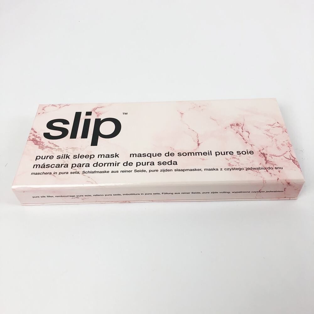 SLIP Women's Silk Sleep Mask Pink Marble 100% Pure Mulberry (One Size) NIB - Picture 2 of 6